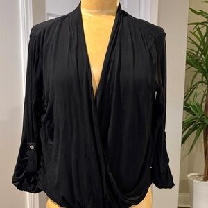 ANGL Black Draped Top